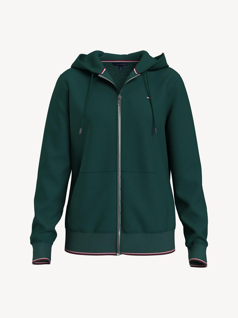 Női Tommy Hilfiger Essential Solid Hoodies Zöld | HU 147CTV